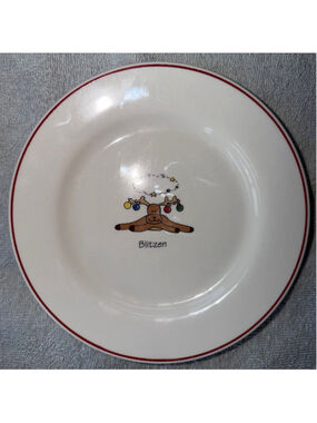 Preowned LTD Commodities Santa's Reindeer Blitzen Christmas Salad Dessert Plate